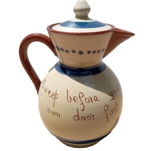 Vintage Torquay Pottery "Sweep Before Your Own Door First"